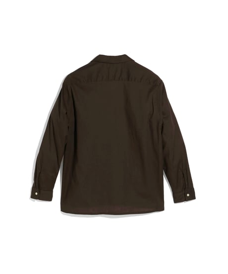 FOUNDOUR _ OPEN COLLAR SHIRT ( Brown )