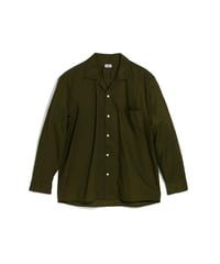 FOUNDOUR _ OPEN COLLAR SHIRT ( Olive )