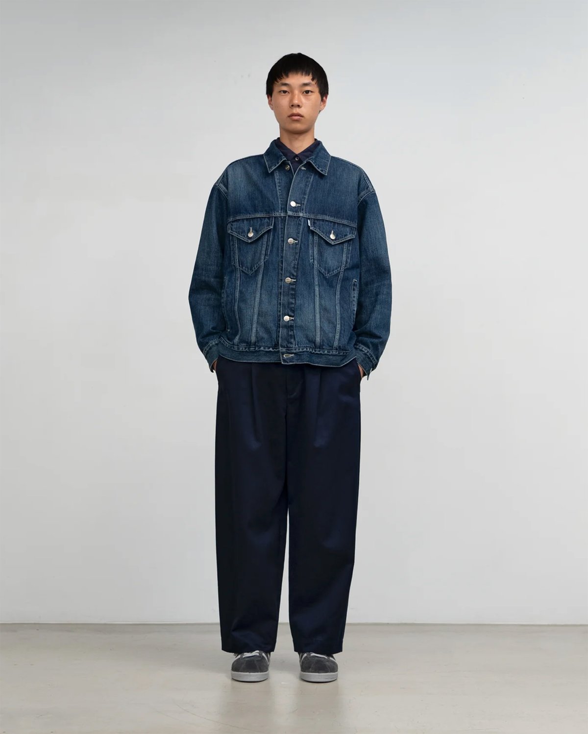 ジャケット・アウター graphpaper Selvage Denim Trucker Jacket Graphpaper _ Selvage Denim Trucker Jacket（ Dark