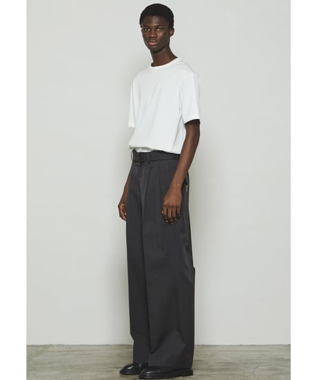 THE RERACS _ THE SLACKS BELTED 2 TUCK ( GUNMETAL GRAY )