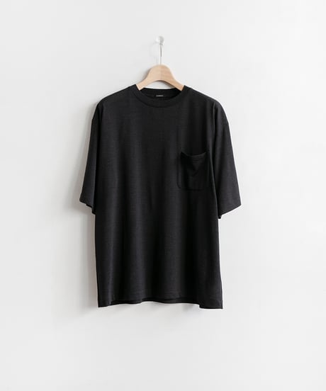 COMOLI _ サマーウール 半袖Tシャツ ( Charcoal )