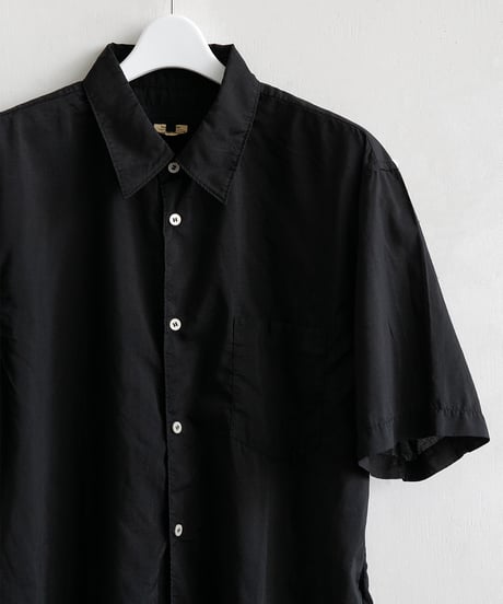 COMME des GARÇONS HOMME DEUX _ エステルブロード 製品加工 半袖シャツ ( Black )