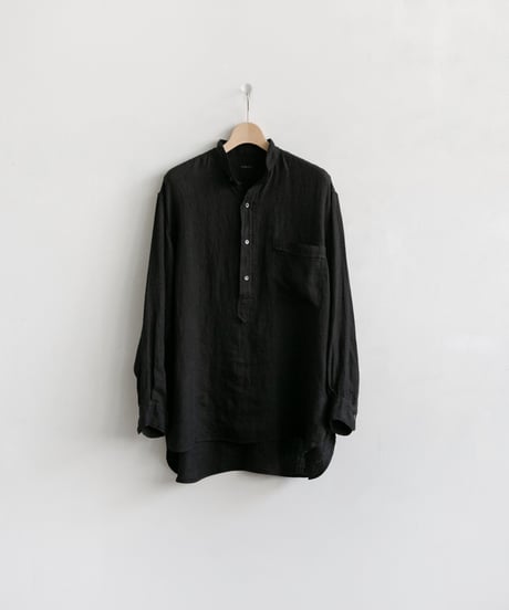 COMOLI _ リネンWクロス プルオーバーシャツ