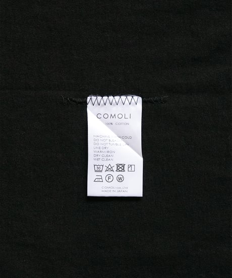 COMOLI _ コットンジャージ半袖シャツ ( Black )
