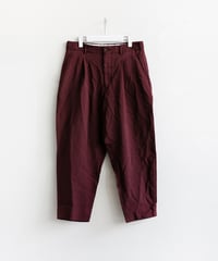 COMME des GARÇONS HOMME DEUX _ 製品後加工 エステル加工糸サージパンツ ( Burgundy )