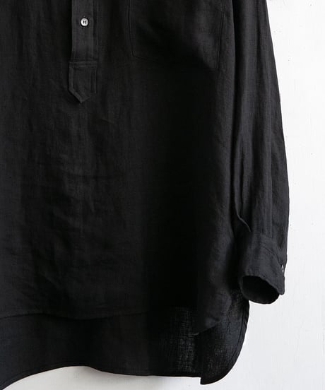 COMOLI _ リネンWクロス プルオーバーシャツ