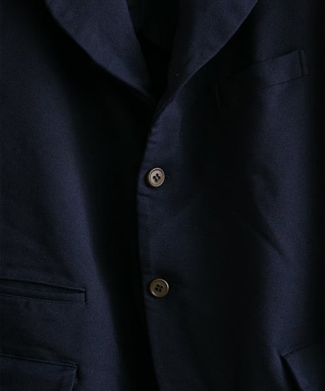 COMME des GARÇONS HOMME DEUX _ Polyester Serge Garment Fulling Jacket ( Navy )