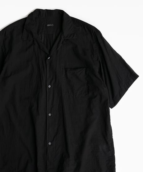 COMOLI _ KHADIコットン 半袖オープンカラーシャツ
