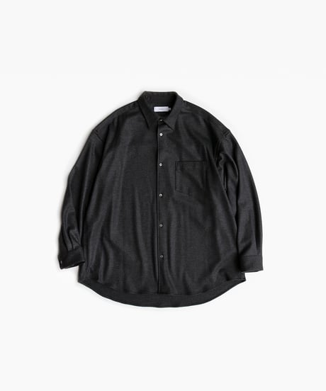 Graphpaper _ Wool Smooth Flannel Oversized Regular Collar Shirt ( Gray )