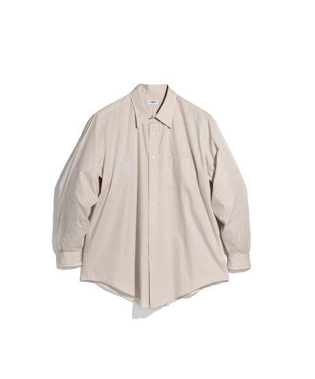 FOUNDOUR _ COTTON BROAD REGULAR COLLAR SHIRT ( Light Grey )
