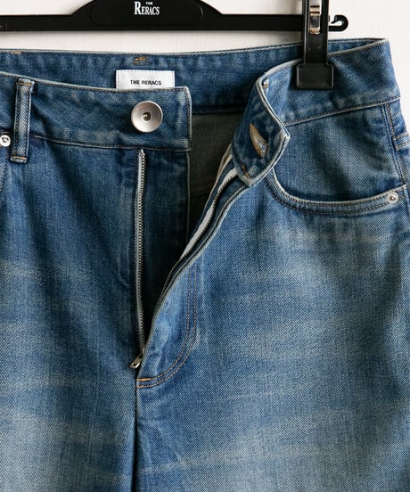 THE RERACS _ RERACS LEFT HAND DENIM WIDE BALLEL DENIM ( Washed Blue )
