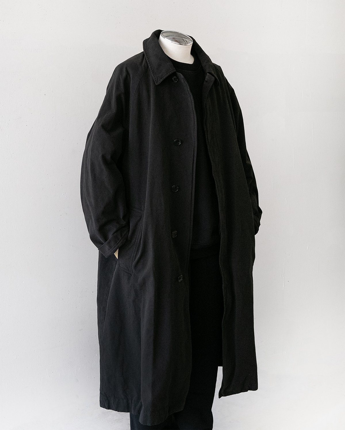 COMOLI / 製品染 バルカラーコート　BLACK　サイズ3 COMOLI) 製品染 バルカラーコート (A03-04001) | COMOLI