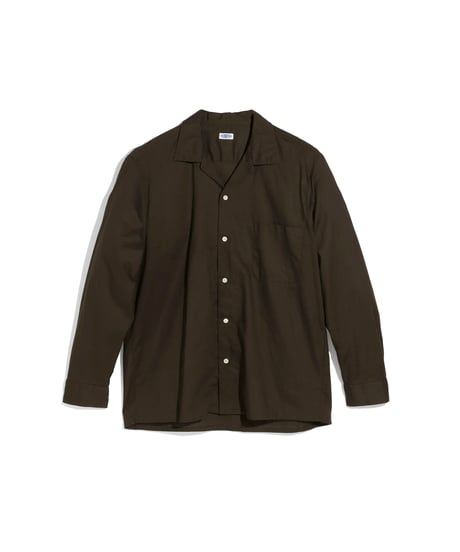 FOUNDOUR _ OPEN COLLAR SHIRT ( Brown )