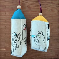 4面オーナメント  秘密の階段・糸電話