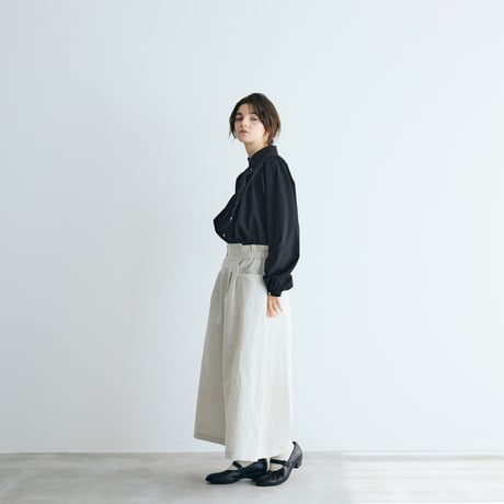 MAGALI ハイカウントコットンリネン・コクーンパンツ／オートミール