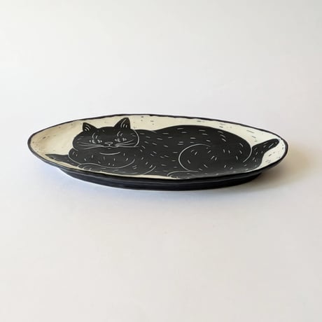 楕円皿（大）（中） ねこちゃん
