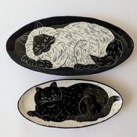 楕円皿（大）（中） ねこちゃん