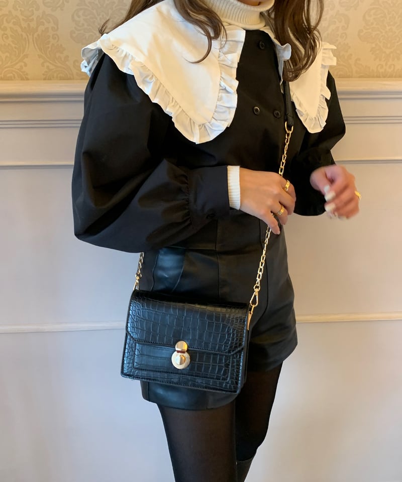 新品タグ付き正規品★BIG COLLAR DRAWSTRING BLOUSE Big collar blouse. | CHÉNE DE MAISON