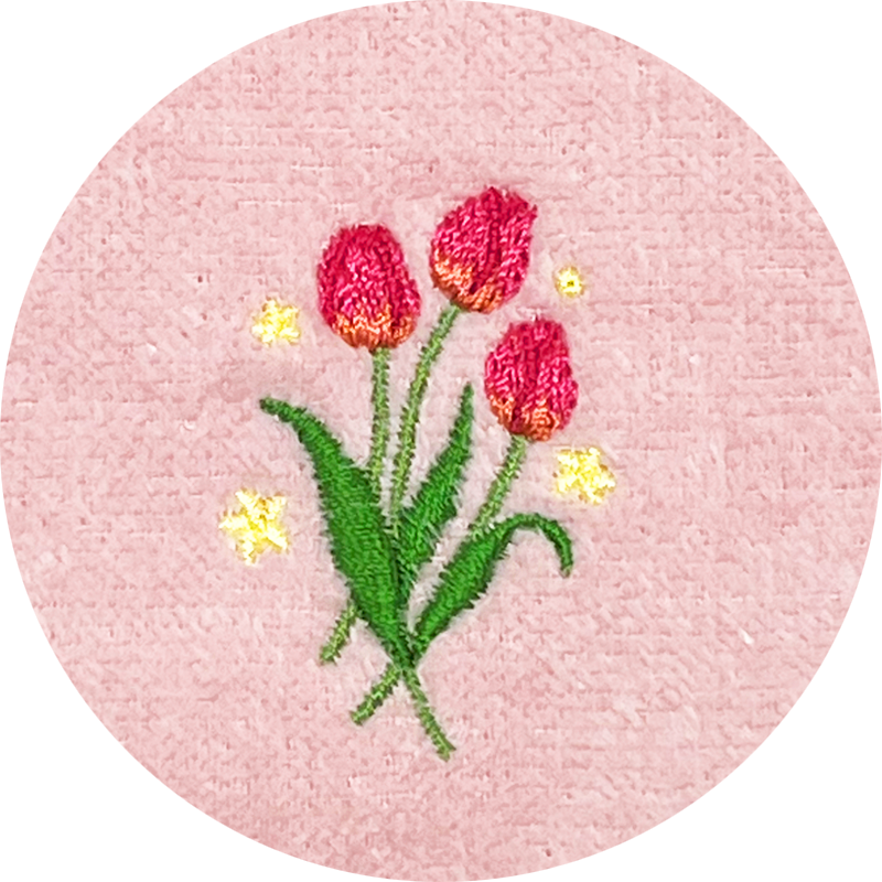 日本製 】 刺繍 オーガニック コットン タオル ハンカチ【 花