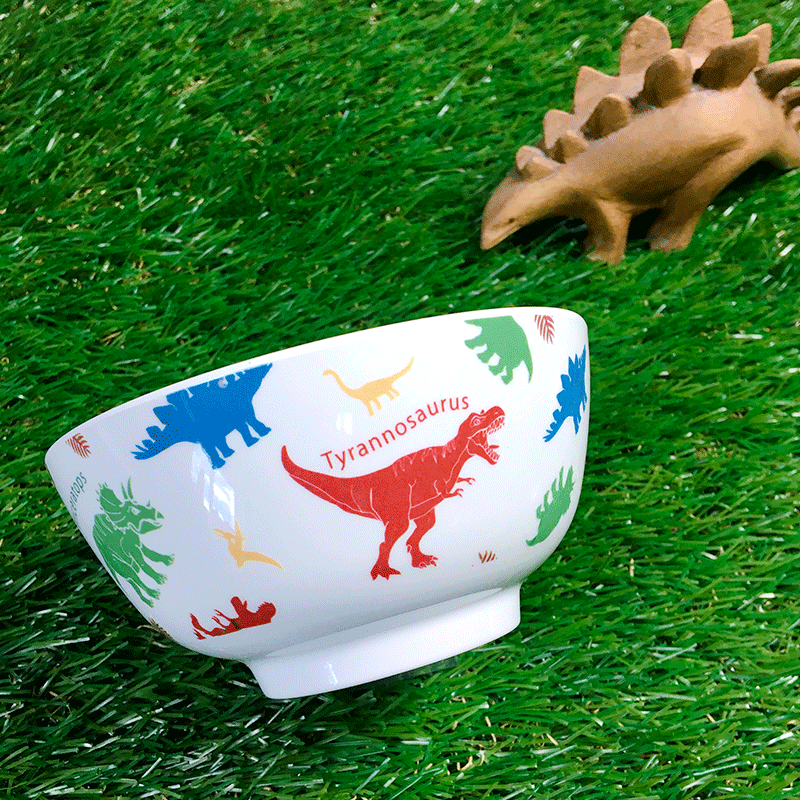 恐竜 小茶碗(磁器製ごはん茶碗)|食器通販の陶磁庵 1990年代レトロ