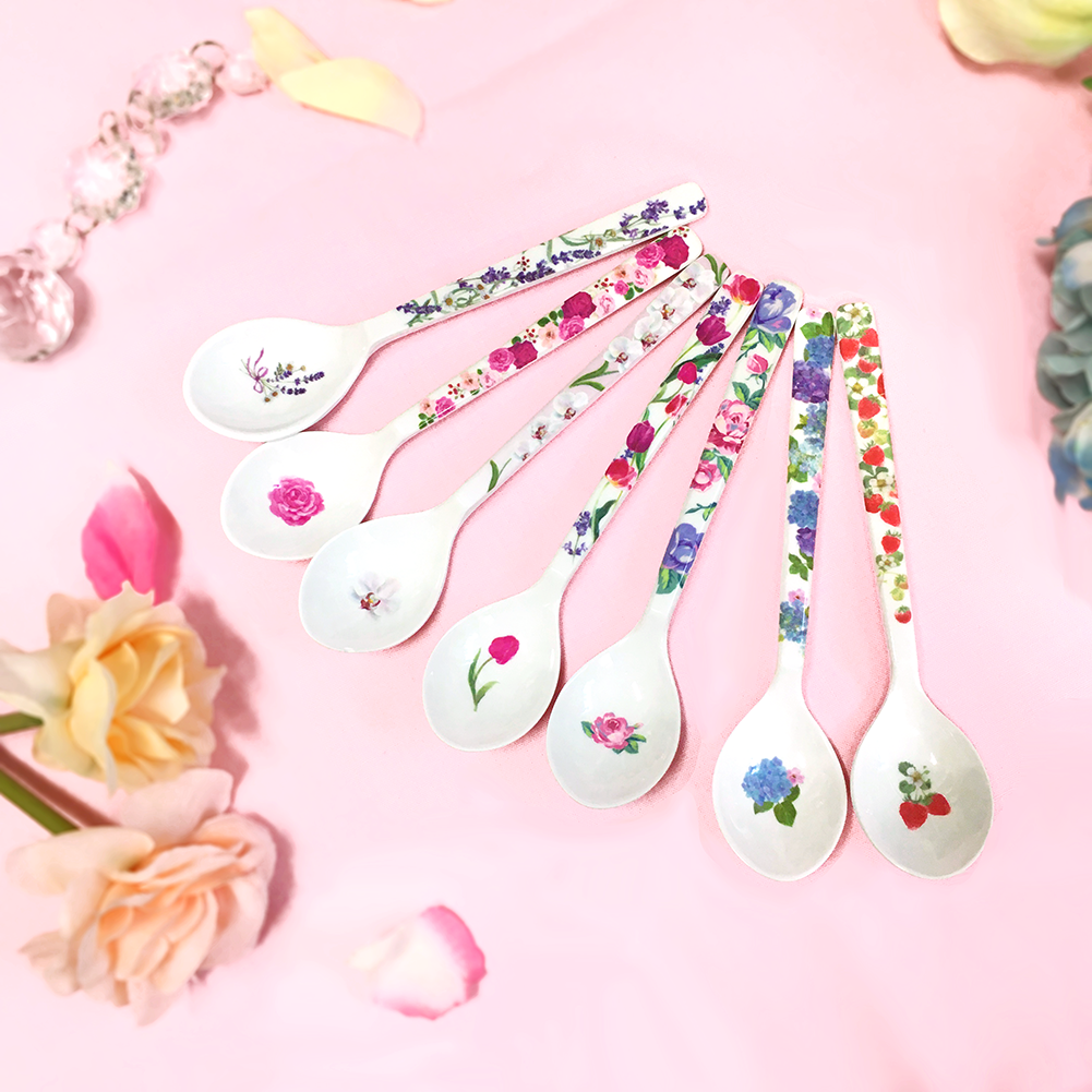 花柄デザイン スプーン 20cm Amazon.co.jp: ノーブランド品花柄スプーン 3本 ピンク系のお花昭和