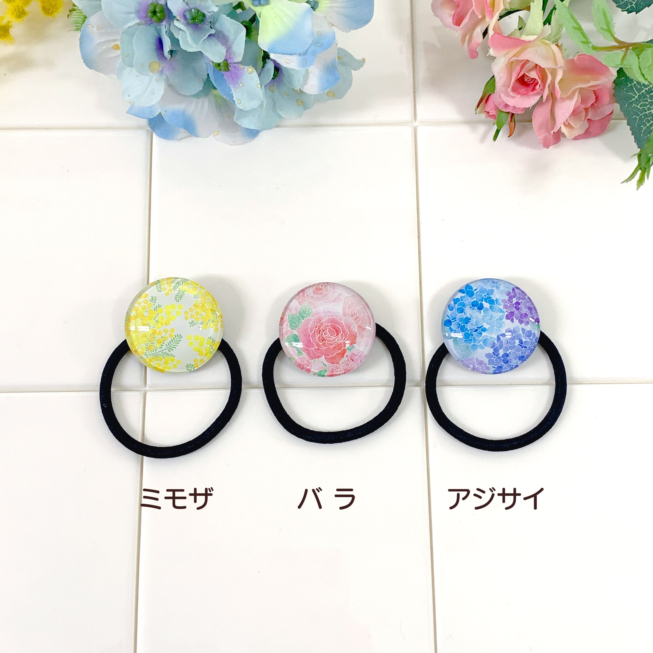ヘアゴム　レンジ　花 original