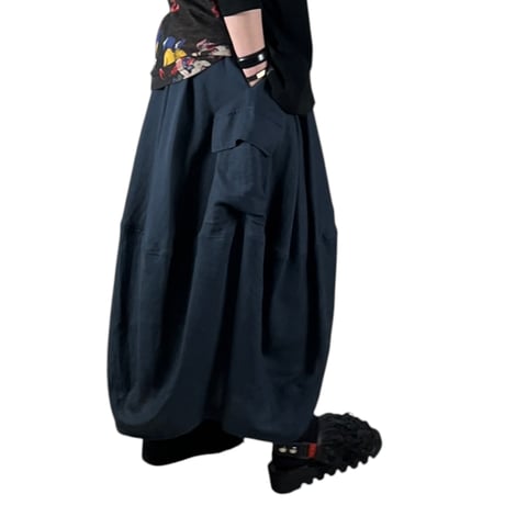 Pearl Button - BLANCbasque / ギャザーバルーンスカート / PB62608 29navy