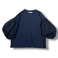 UNIVERSAL SEVEN / 異素材切替バルーンスリーブプルオーバー / US262CT034 040ネイビー