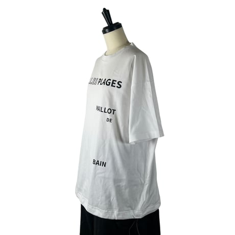 BLANCbasque / ロゴプリント ドローストリングTシャツ /  BB62-925 WHITE