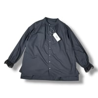 UNIVERSAL SEVEN / ナチュラルタイプライターイタリアンフィレレーススタンドカラーシャツ / US254BL020　001 クロ