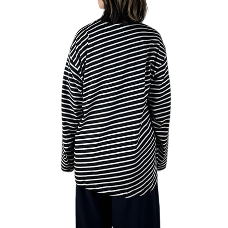 VOAAOV  /  BIAS BORDER Long Sleeve T-Shirt / VOBDLT BLACK×WHITE