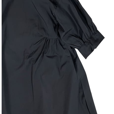 LinenYa / Giza cotton スタンドカラーワンピース / AS535C-BK