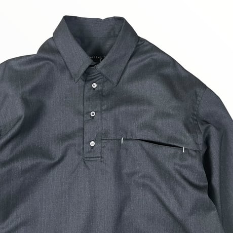 my beautiful landlet  /  WASHABLE WOOL OVERSIZE POLO SHIRT  / MBL-PLSH BLACK size0
