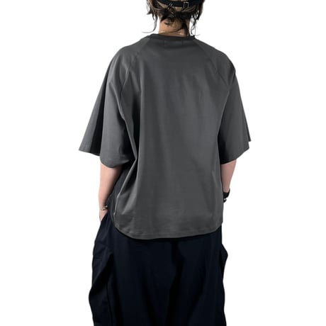 BLANCbasque / プリント異素材切替PO /  PB62-926 16C.gry