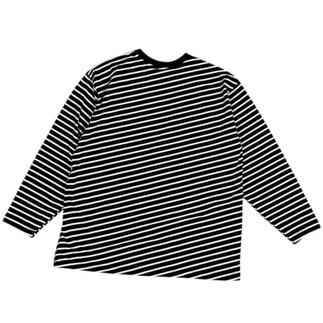 VOAAOV  /  BIAS BORDER Long Sleeve T-Shirt / VOBDLT BLACK×WHITE