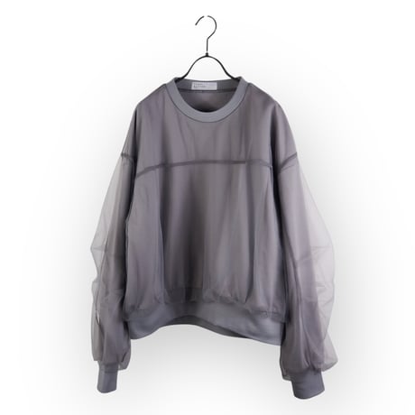 BLANCbasque  / チュールレイヤードTOPS / PB51-917 グレー