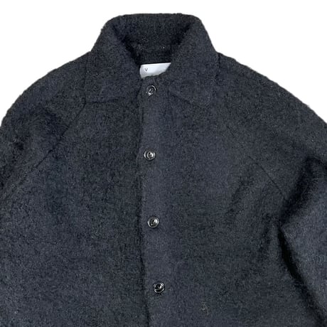 VOAAOV  / FULLERS TEASEL BRUSHED KNIT Cardigan / VONS-O101 BLACK