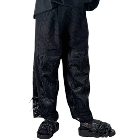 WHYTO.  / lace combination pants / WHT26HPT4063 BLACK size38