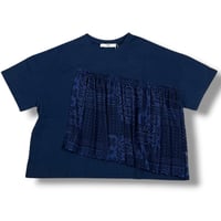 UNIVERSAL SEVEN / クラシック天竺パッチワークレースコンボT / US262CT026 040ネイビー×ネイビー