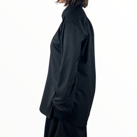 my beautiful landlet  /  WASHABLE WOOL OVERSIZE POLO SHIRT  / MBL-PLSH BLACK size0
