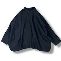 UNIVERSAL TISSU / ナチュラルタイプライターバンドカラーポンチョシャツ / UT250SH010 001クロ