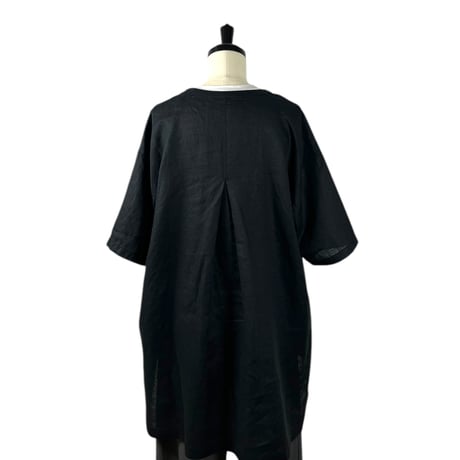 TISSU / フレンチリネン比翼プルオーバー / TS250SH076   001クロ size3