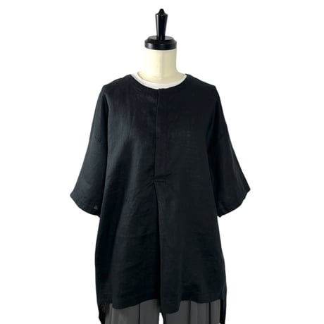 TISSU / フレンチリネン比翼プルオーバー / TS250SH076   001クロ size3
