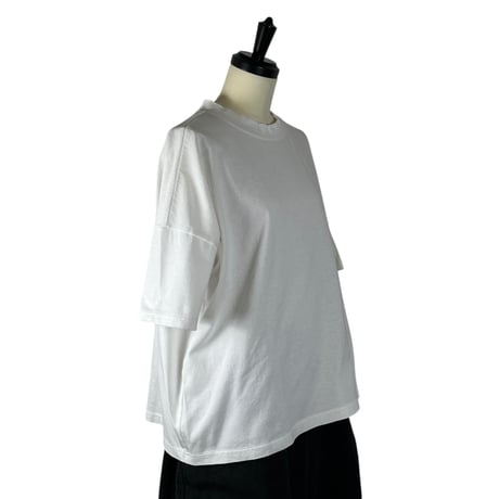 TISSU / 度詰め天竺ドロップTシャツ / TS260CT079　010シロ size1