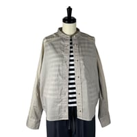 BLANCbasque / 素材切替パールボタンシャツ / BB50-103 14グレージュ