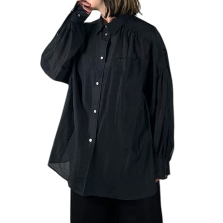 WHYTO.  / SHEER VOLUME BLOUSE / WHT25HBL4065 BLACK size38