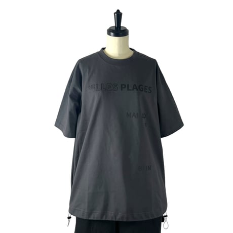 BLANCbasque / ロゴプリント ドローストリングTシャツ /  BB62-925 D.GRAY