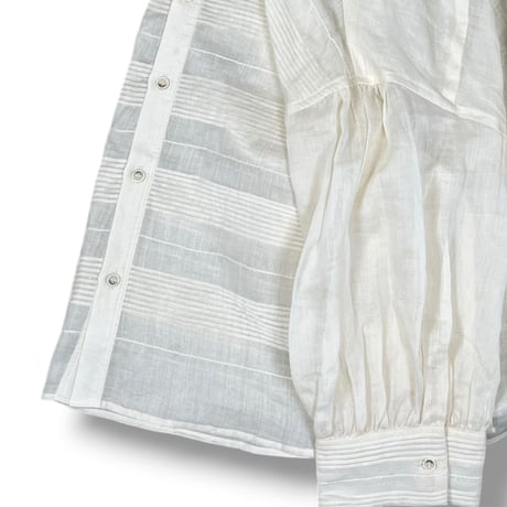 ESTROISLOSE /　ラミーピンタックバンドカラーシャツ  / EB26216 04IVORY