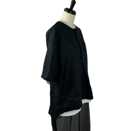TISSU / フレンチリネン比翼プルオーバー / TS250SH076   001クロ size1