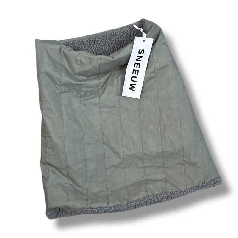 SNEEUW / ウォッシュトキルティングネックウォーマー / snw32-09 gray